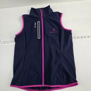 RLX Ralph Lauren Pelican Hill golf‎ vest full zip womens blue Small 6498